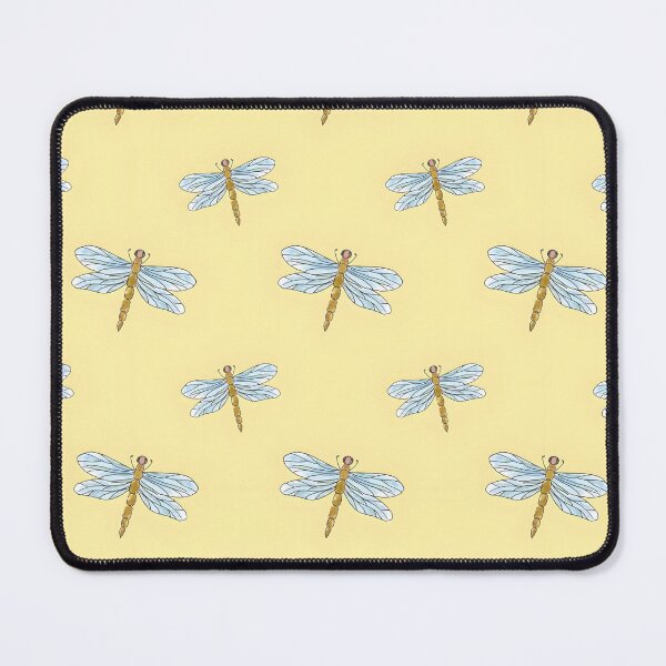 Item preview, Cute minimal dragonfly seamless pattern, yellow background designed and sold by LeedsArtStudio.