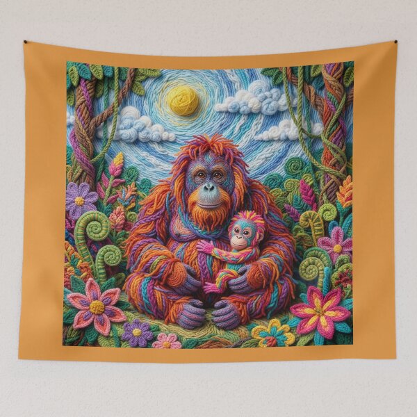 Item preview, Yarn Orangutan and Her Yarn Baby designed and sold by Tridentulus.