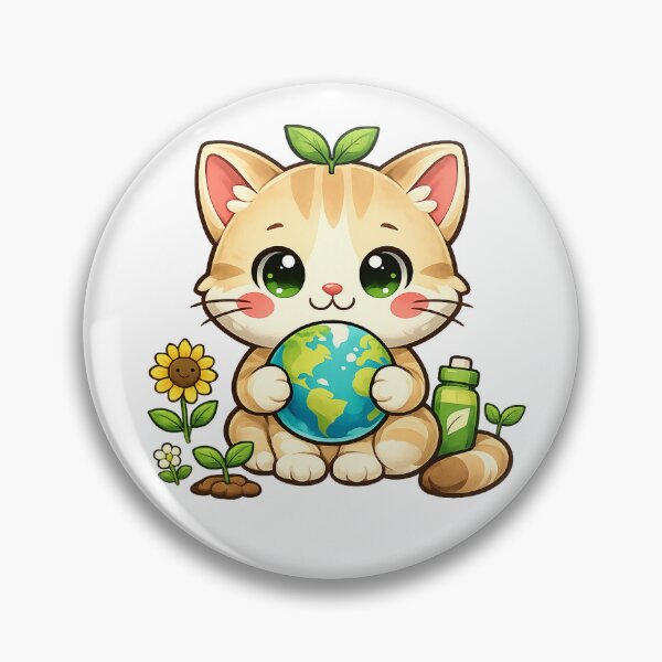 Item preview, Cute Eco Cat Holding Earth designed and sold by oli-ml.