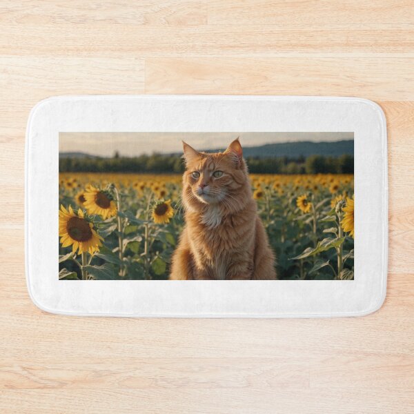 Item preview, Ginger Cat in a Sunflower Field designed and sold by adill72.