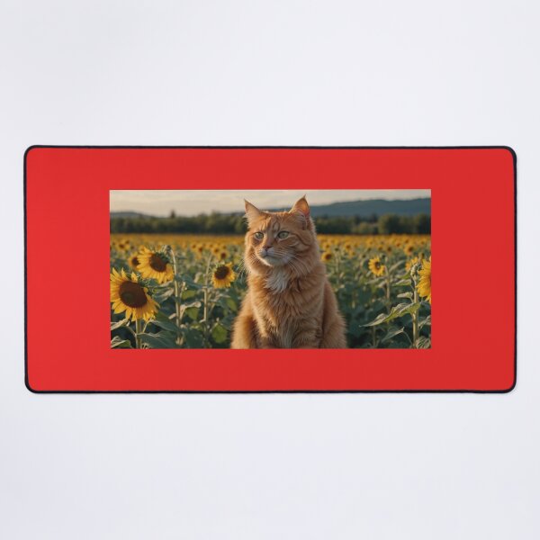 Item preview, Ginger Cat in a Sunflower Field designed and sold by adill72.