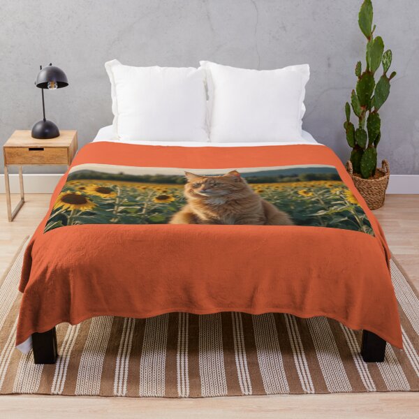 Item preview, Ginger Cat in a Sunflower Field designed and sold by adill72.