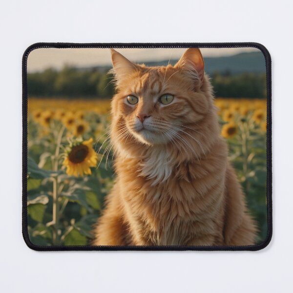 Item preview, Ginger Cat in a Sunflower Field designed and sold by adill72.