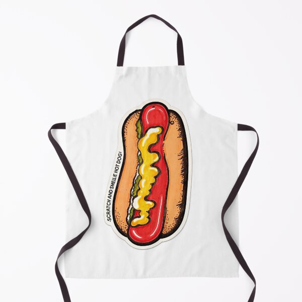Item preview, Retro Scratch & Sniff Hot Dog Sticker – Vintage Food Humor Die-Cut designed and sold by PIXEL POP DESIGNS - Beyond the Norm!.