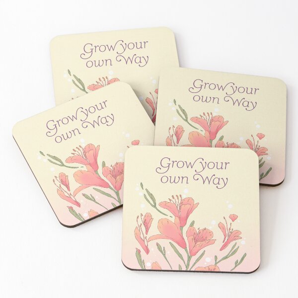 Item preview, Grow Your Own Way Nature Illustration – Inspirational Floral Art – Soft Pastel Botanical Quote – Self Love Decor designed and sold by GoodoleArt.