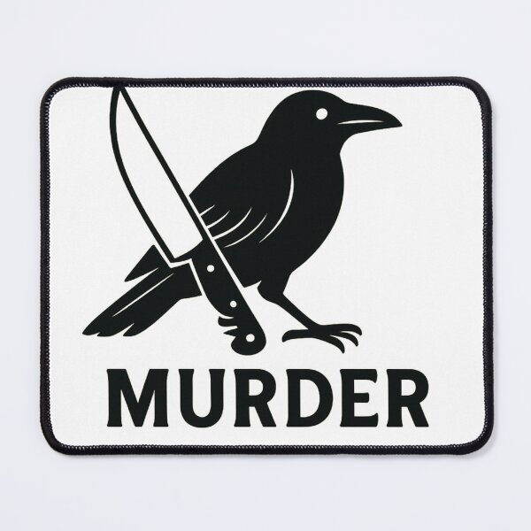 Item preview, Dark Humor Crow Knife Illustration for Gothic Humor Fans designed and sold by RickE.