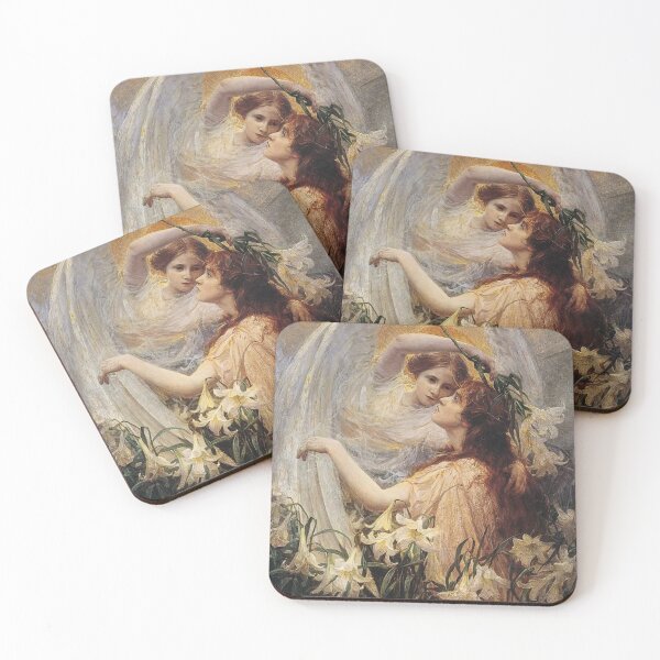 Item preview, Romantic Painting Angel Woman Floral Vintage Art Lovers designed and sold by RickE.