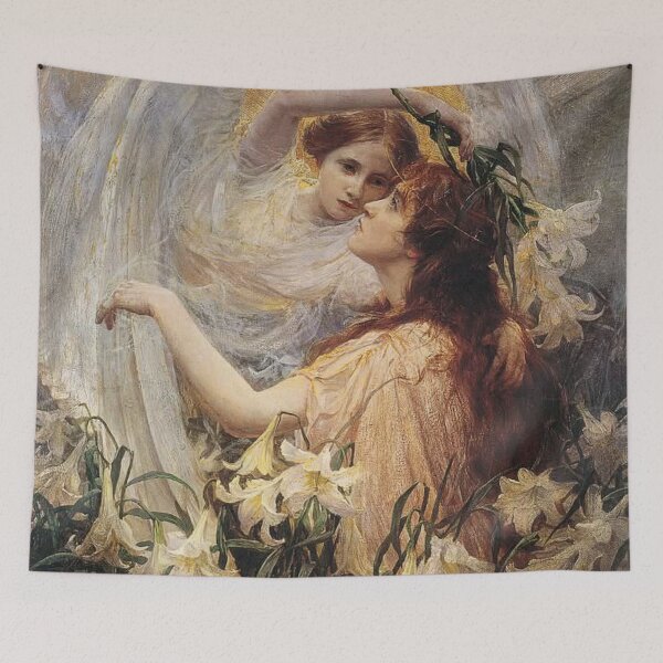 Item preview, Romantic Painting Angel Woman Floral Vintage Art Lovers designed and sold by RickE.