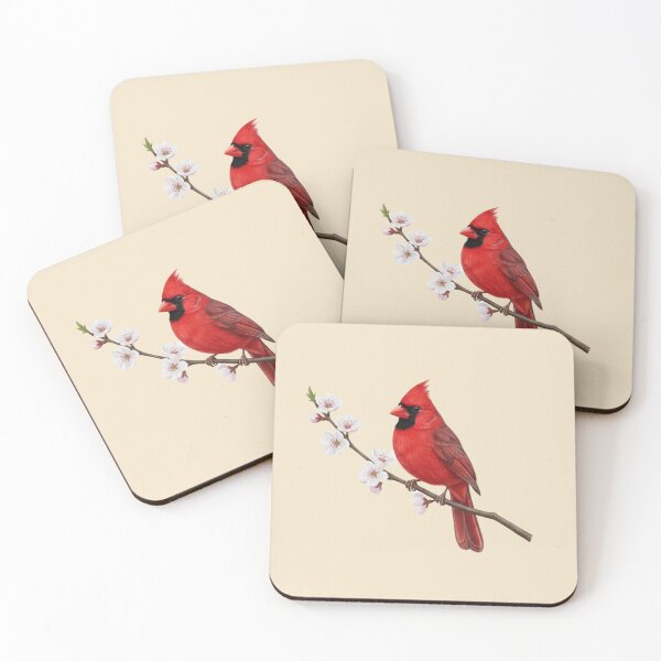 Item preview, Red Cardinal on Cherry Blossom Branch – Bird Lover Gift, Spring Nature Art, Memorial Cardinal Illustration designed and sold by Willow & Ink.