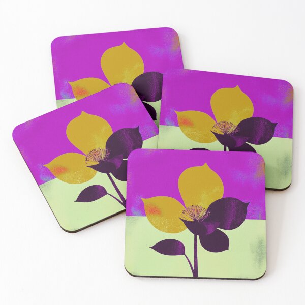 Item preview, Vibrant Purple & Yellow Floral – Modern Art Deco Flower designed and sold by joycrysstudio.