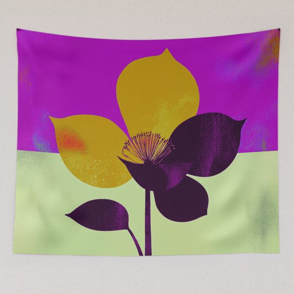 Item preview, Vibrant Purple & Yellow Floral – Modern Art Deco Flower designed and sold by joycrysstudio.