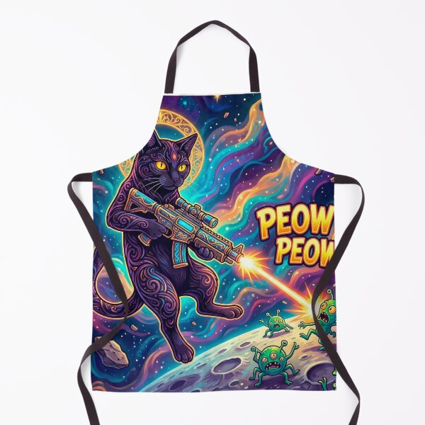 Item preview, Space Cat Shooting Aliens Cartoon Style designed and sold by Void Observer.
