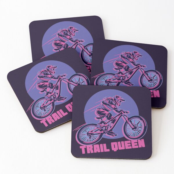 Item preview, Trail Queen MTB Girl Mountain Biking Neon Retro designed and sold by LinaValearte.