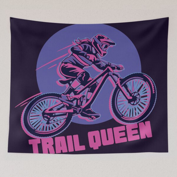 Item preview, Trail Queen MTB Girl Mountain Biking Neon Retro designed and sold by LinaValearte.