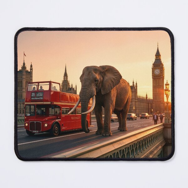Item preview, Elephant Crosses Westminster Bridge in London designed and sold by Tridentulus.
