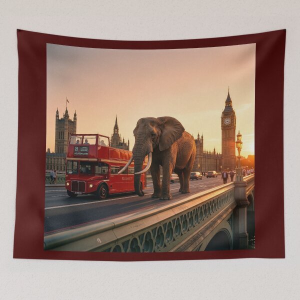 Item preview, Elephant Crosses Westminster Bridge in London designed and sold by Tridentulus.