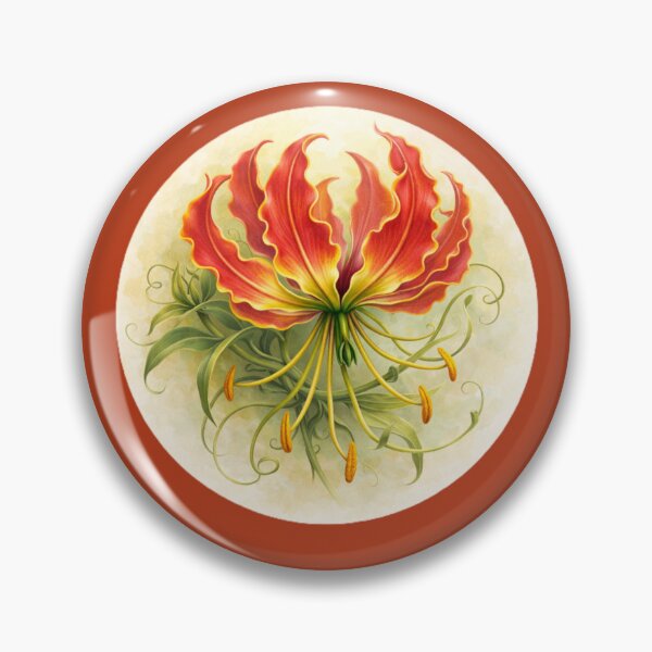 Item preview, Gloriosa Lily Flame – Fiery Exotic Bloom Circle Design designed and sold by TheJoyfulPen.