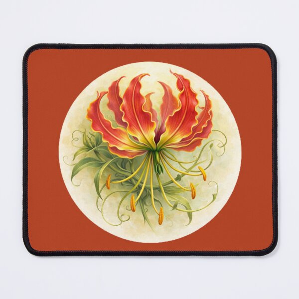 Item preview, Gloriosa Lily Flame – Fiery Exotic Bloom Circle Design designed and sold by TheJoyfulPen.