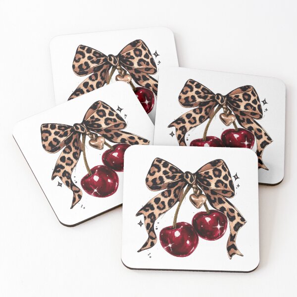 Item preview, Cherry Bow Leopard Print – Coquette Girly Aesthetic designed and sold by Aura.Creative.