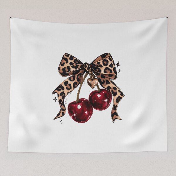 Item preview, Cherry Bow Leopard Print – Coquette Girly Aesthetic designed and sold by Aura.Creative.