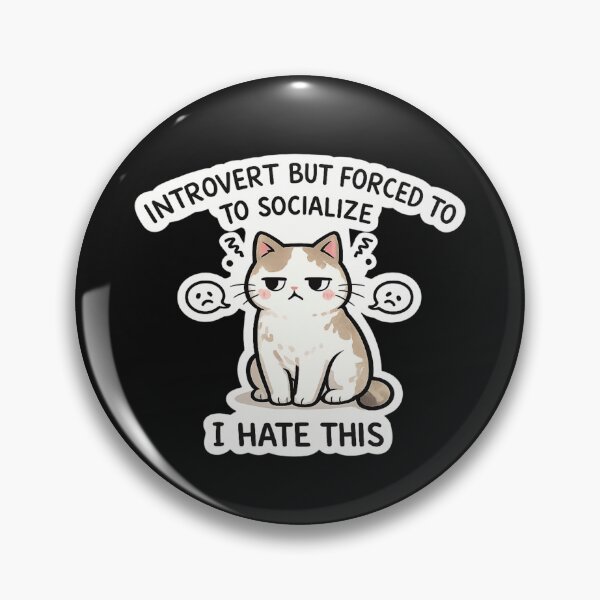 Item preview, Introvert But Forced To Socialize Funny Cat Meme Sticker designed and sold by HubCreates.