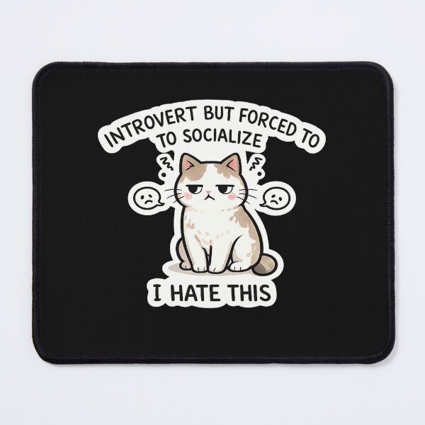Item preview, Introvert But Forced To Socialize Funny Cat Meme Sticker designed and sold by HubCreates.