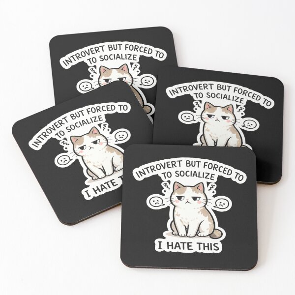 Item preview, Introvert But Forced To Socialize Funny Cat Meme Sticker designed and sold by HubCreates.