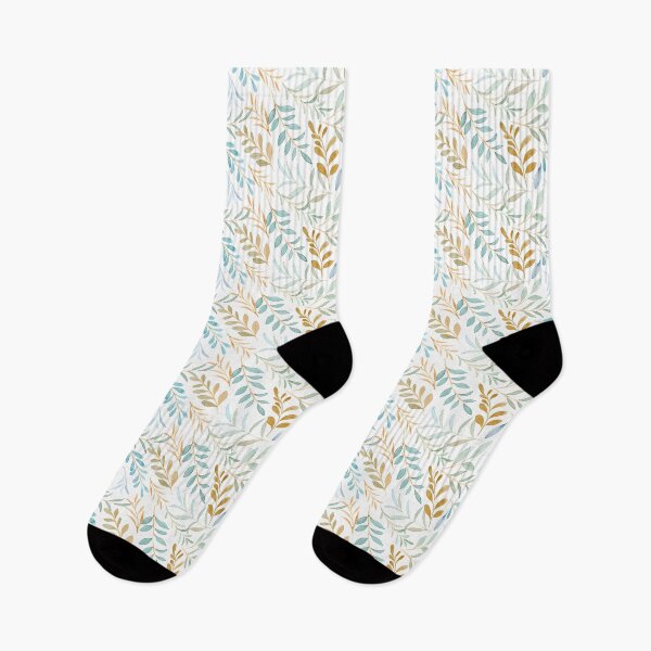 Item preview, Watercolor leaves seamless pattern, white background designed and sold by LeedsArtStudio.