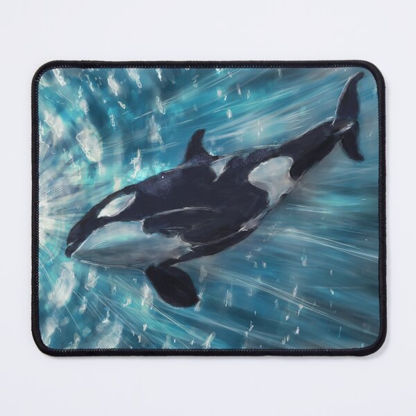 Item preview, Orca Whale Swimming Toward Light – Ocean Wildlife Art designed and sold by hopenoli_art.