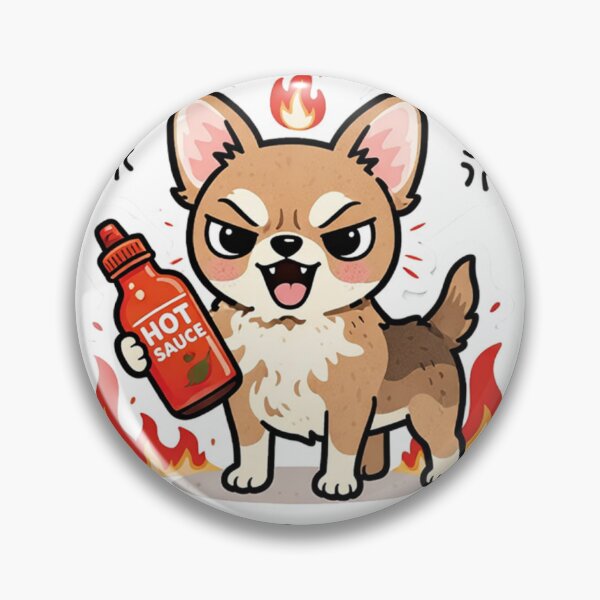 Item preview, Too Hot To Handle Funny Dog Sticker Cute Spicy Chihuahua Meme designed and sold by HubCreates.