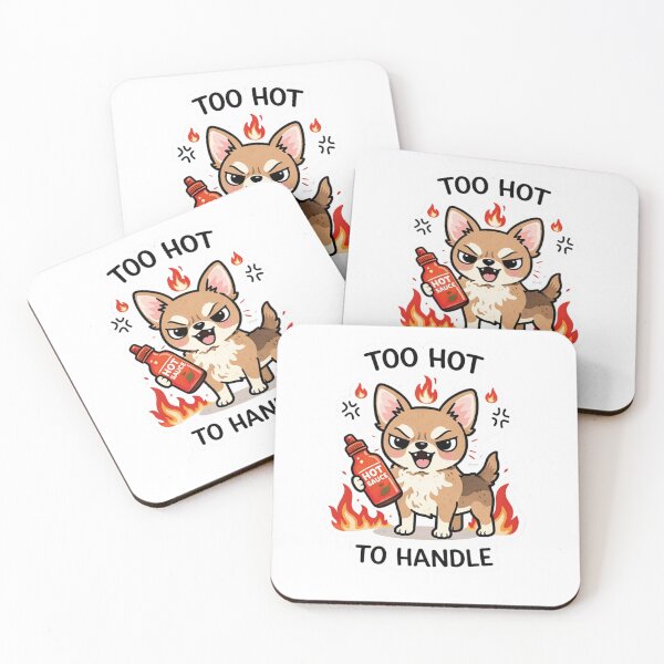 Item preview, Too Hot To Handle Funny Dog Sticker Cute Spicy Chihuahua Meme designed and sold by HubCreates.