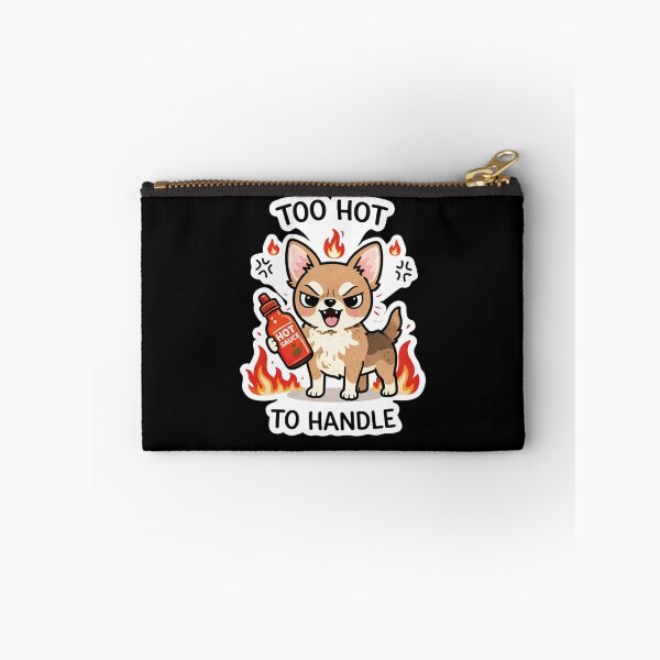 Item preview, Too Hot To Handle Funny Dog Sticker Cute Spicy Chihuahua Meme designed and sold by HubCreates.