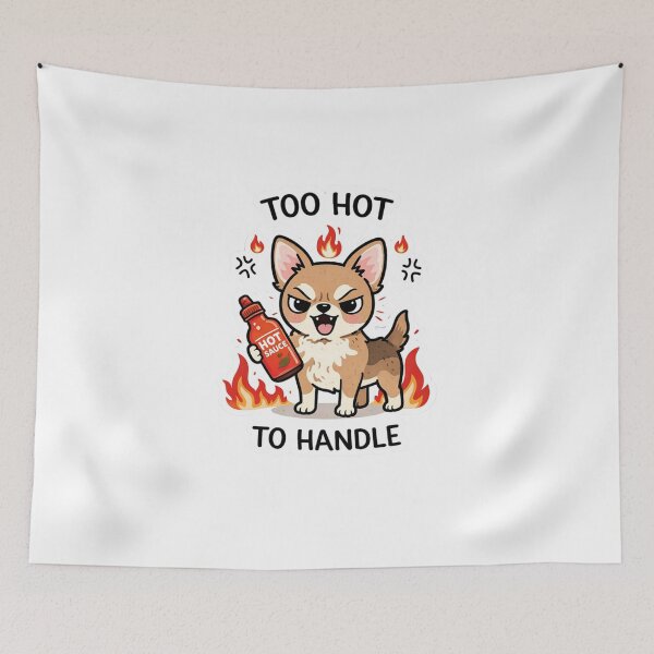 Item preview, Too Hot To Handle Funny Dog Sticker Cute Spicy Chihuahua Meme designed and sold by HubCreates.