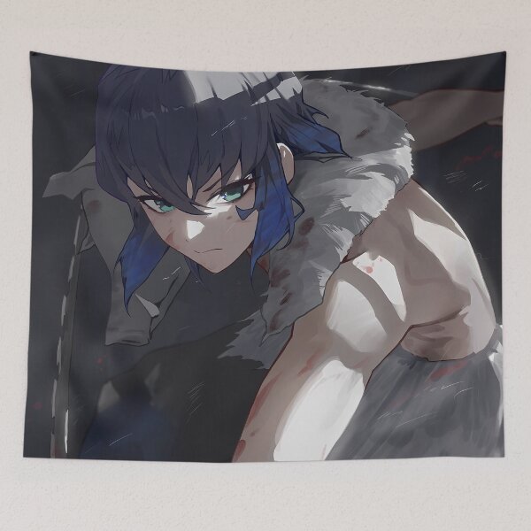 Item preview, Inosuke Hashibira Demon Slayer Moody Shadows Closeup designed and sold by mildaclairmo.