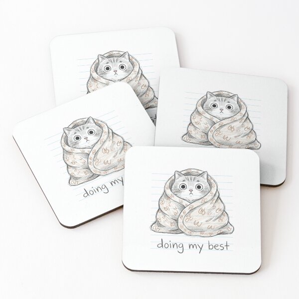 Item preview, Doing My Best Anxious Cat Notes App Pencil Sketch designed and sold by LONE SPIRIT CO..