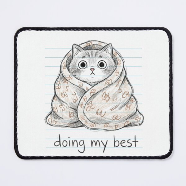 Item preview, Doing My Best Anxious Cat Notes App Pencil Sketch designed and sold by LONE SPIRIT CO..