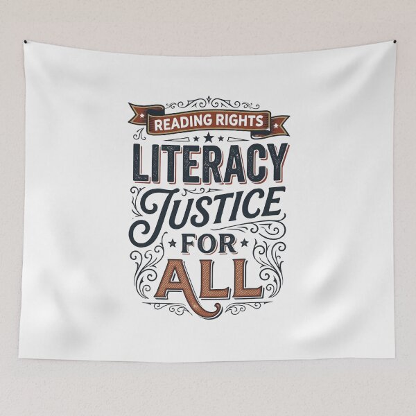 Item preview, Literacy and Justice for All Literacy Teacher Shirt Reading designed and sold by THREE LITTLE BEANS.