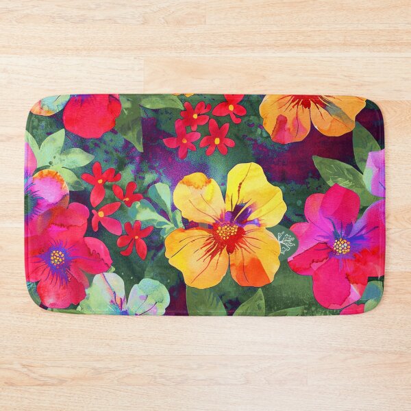 Item preview, Tropical Vibrant Colorful Flowers On Cucumber-Mint Hues  designed and sold by DEC02.