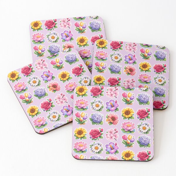 Item preview, Cute Aesthetic Watercolor Flower Sticker Set  designed and sold by Qingtian814.