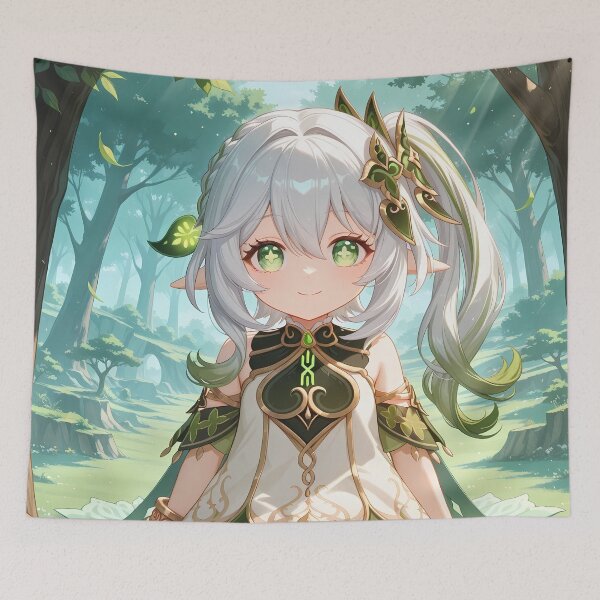 Item preview, Nahida Genshin Impact Forest Smile Chibi Anime Girl designed and sold by mildaclairmo.