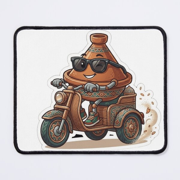 Item preview, Funny Cool Moroccan Tagine Sticker - Traditional Clay Pot on Motor Trike Art designed and sold by zakman02.