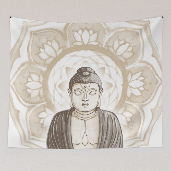 Item preview, Buddha Padma Watercolor - Fawn Earth Earth - Fawn Halo designed and sold by Irene Estelle.