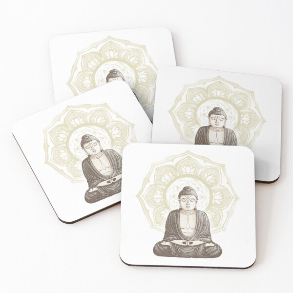 Item preview, Buddha Padma Watercolor - Fawn Earth Earth - Gold Halo designed and sold by Irene Estelle.