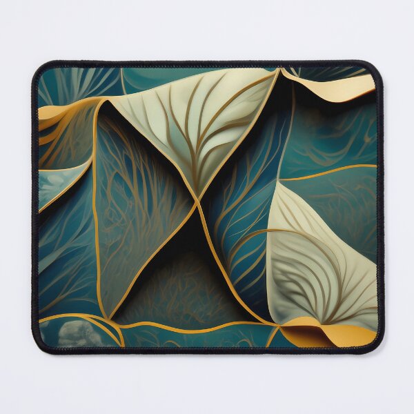 Item preview, Abstract Teal Gold Leaf Pattern Art designed and sold by VAGABOND12.