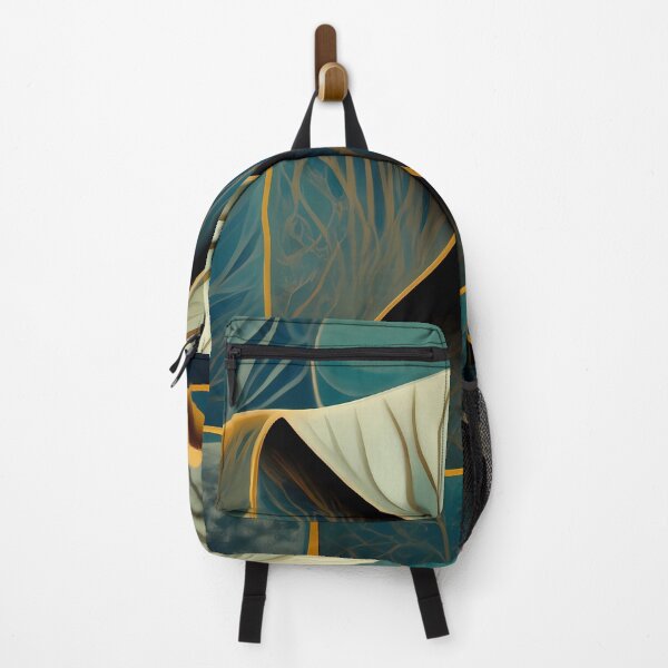 Item preview, Abstract Teal Gold Leaf Pattern Art designed and sold by VAGABOND12.