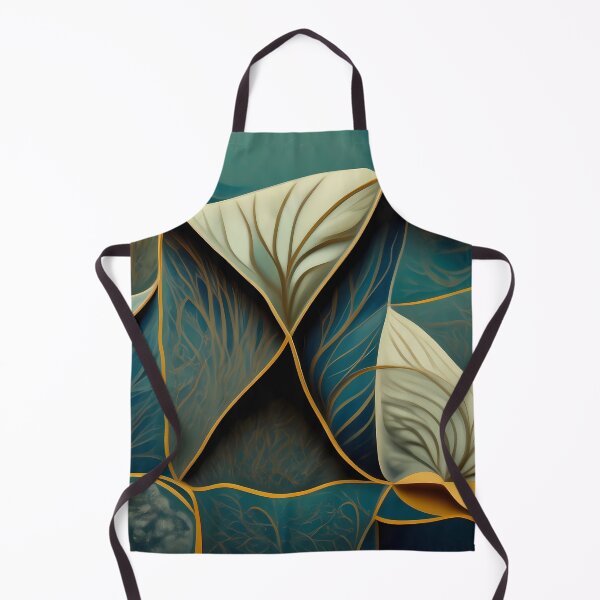 Item preview, Abstract Teal Gold Leaf Pattern Art designed and sold by VAGABOND12.