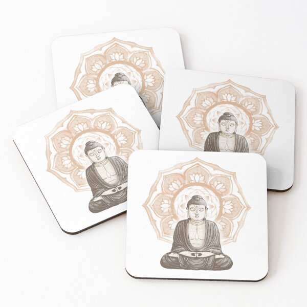 Item preview, Buddha Padma Watercolor - Fawn Earth Earth - Rust Halo designed and sold by Irene Estelle.