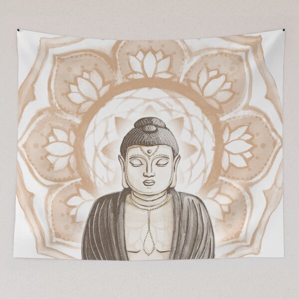 Item preview, Buddha Padma Watercolor - Fawn Earth Earth - Rust Halo designed and sold by Irene Estelle.