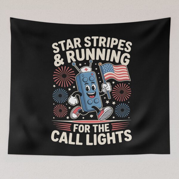 Item preview, 4th of July Nurse Shirt, Star Stripes and Running For Call Lights Shirt, American Nurse Shirt, Independence Day Nurse T-shirt, Nurse Gift  designed and sold by THREE LITTLE BEANS.