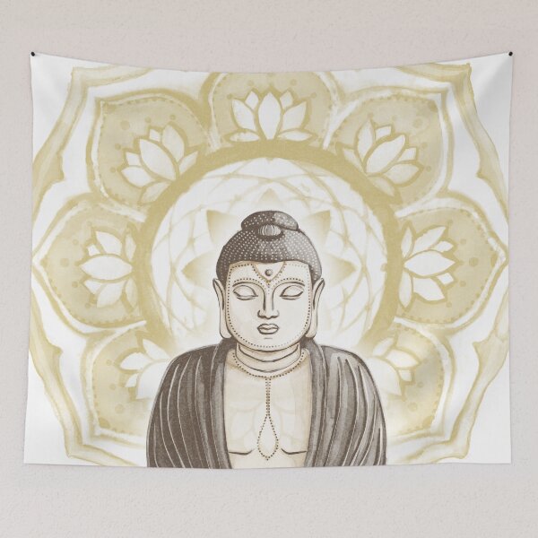 Item preview, Buddha Padma Watercolor - Fawn Earth Earth - Saffron Halo designed and sold by Irene Estelle.